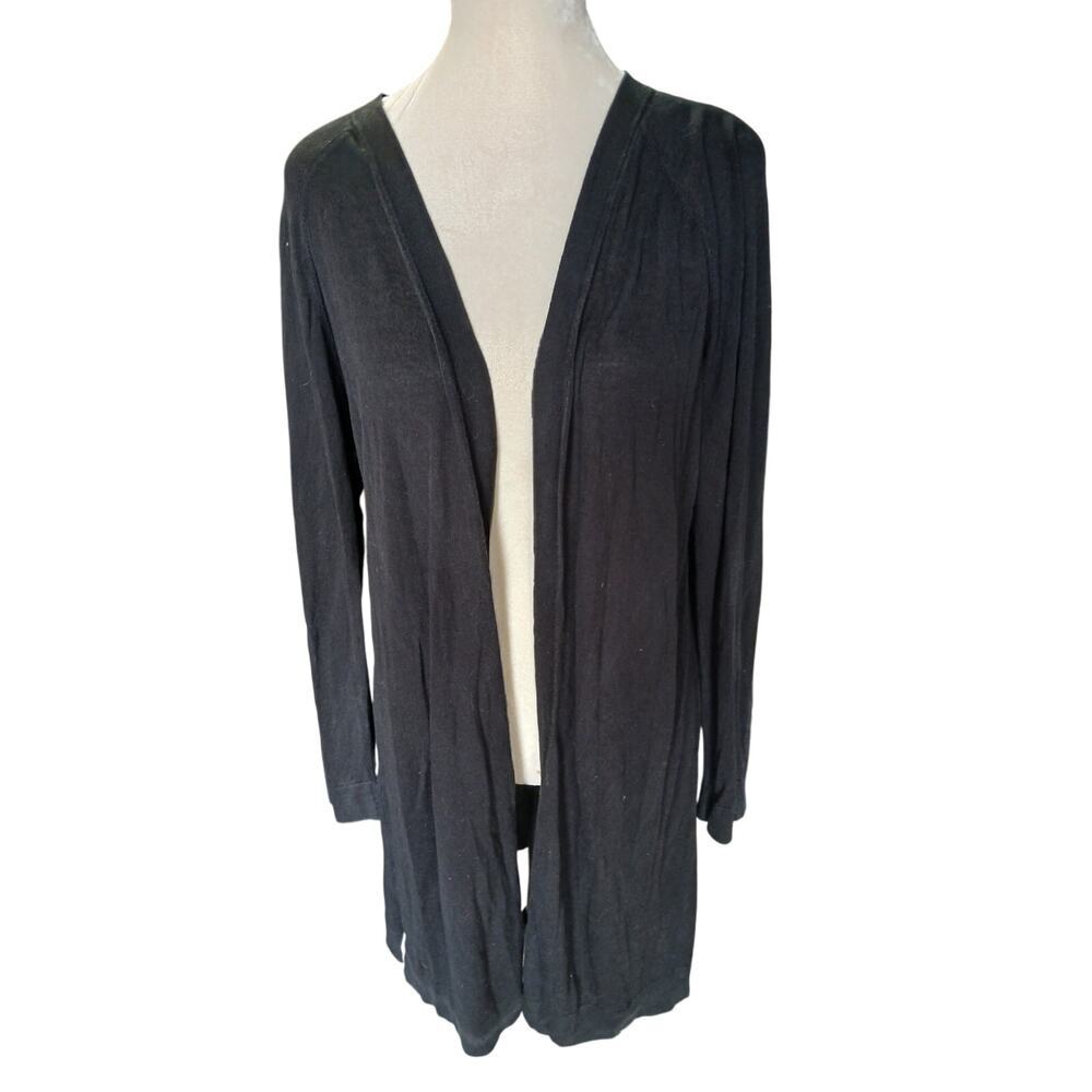 Eileen Fisher tencel blend longline open cardigan semi sheer medium - Picture 1 of 7